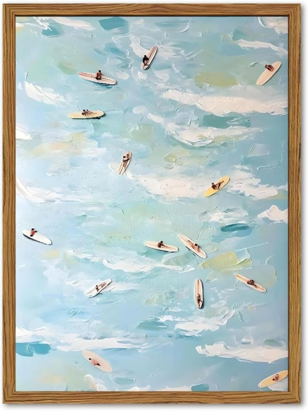 Coastal Surfing Canvas Art - Abstract Beach Wall Decor for Living Room & Bedroom